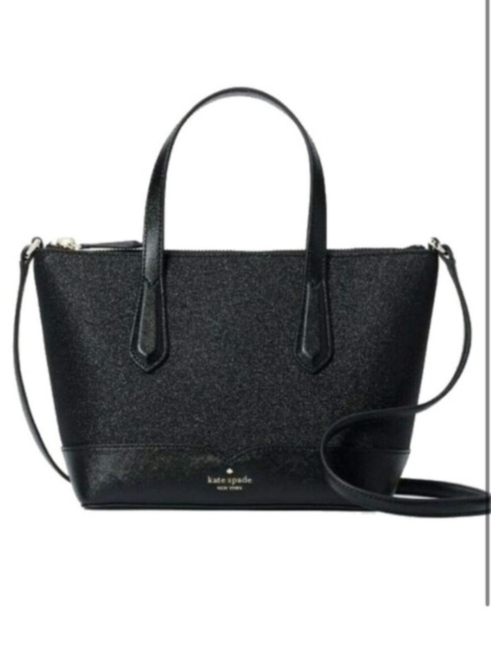 Kate Spade Black Lola Glitter Satchel Purse